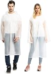 Opret 2 Paquet imperméables EVA Pluie Poncho léger imperméable pour adultes réutilisables