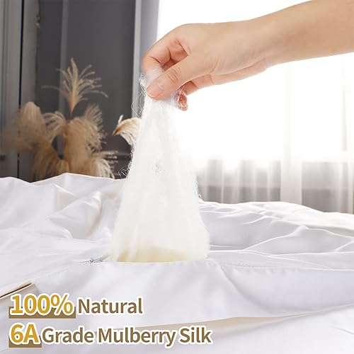 Miniatura 3 de Lujoso edredón ligero de seda de morera para veranoprimavera, tamaño individual, edredón de seda de hilo largo 100% natural, ropa de cama de seda de