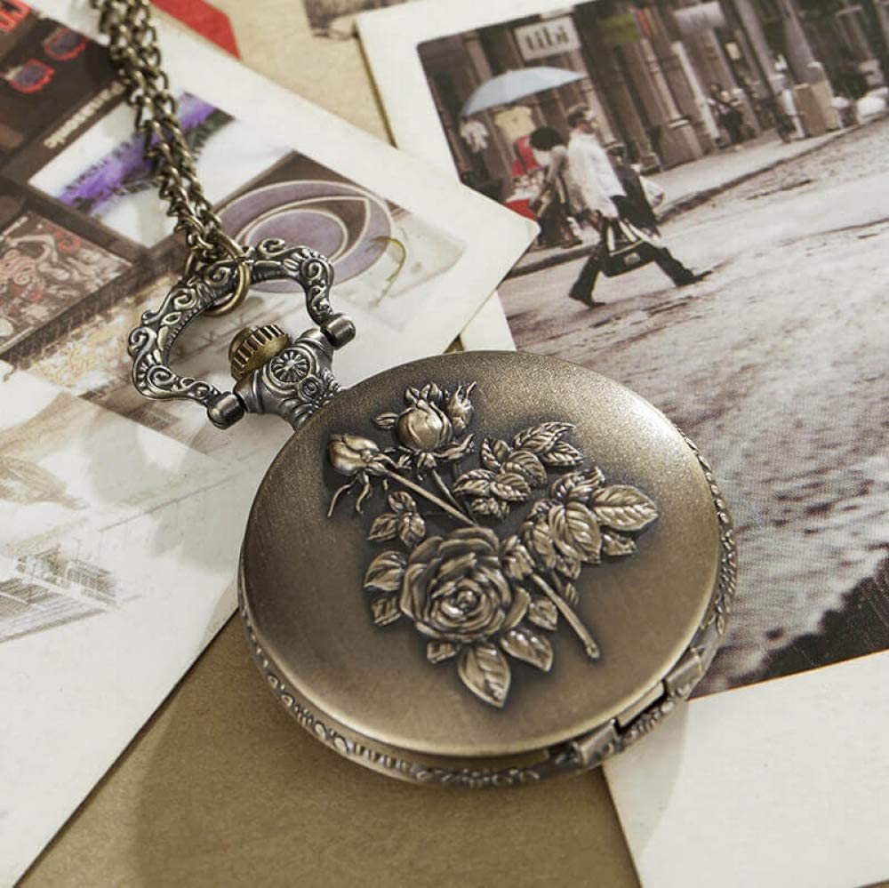TREEWETO Montre de poche squelette mécanique antique pour homme et