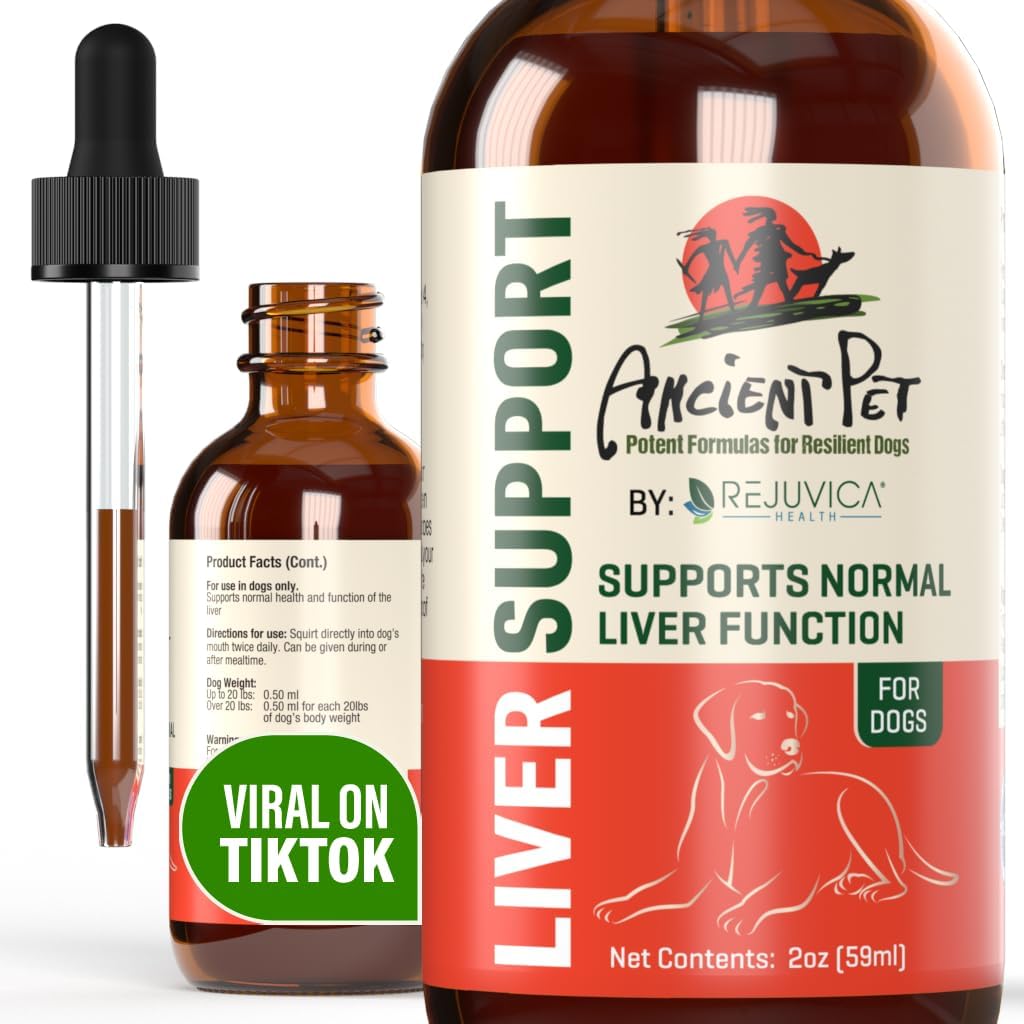Ancient Pet Liver Support for Dogs & Cats -Simple Liquid delivery, Mixes Easily with Food or Water – Milk Thistle, Dandelion & Artichoke – Enhanced Absorption – 2 fl oz Ancient Pet Liver Support for Dogs & Cats -Simple Liquid delivery, Mixes Easily with Food or Water – Milk Thistle, Dandelion & Artichoke – Enhanced Absorption – 2 fl oz