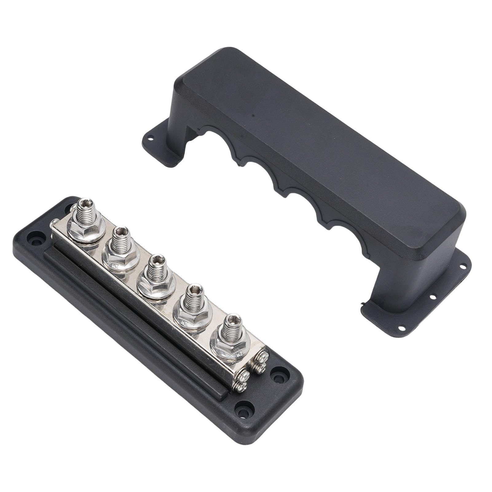 Generic Bornier de Distribution D'énergie 600A avec Stockage de Câblage organisé pour Bateau RV Automobile (Black)