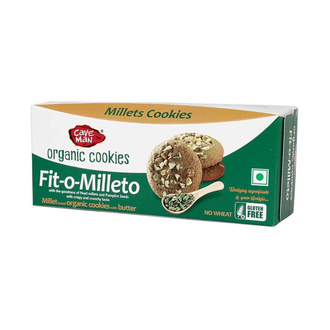 Caveman Organic Fit-O-Milleto Cookies - (60G x 5pcs) | Goodness of Pearl Millet & Pumpkin Seeds (B07L2VM6BV) Amazon Price History, Amazon Price Tracker