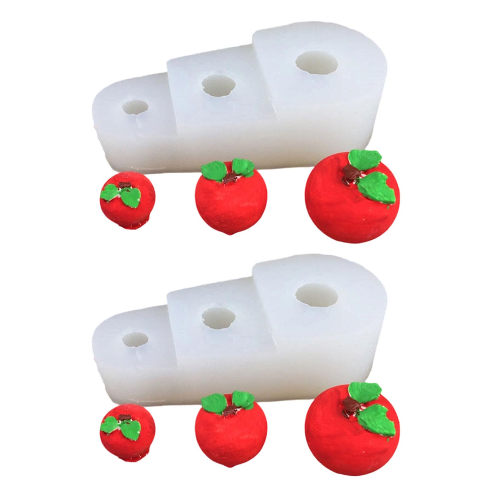 Oxxggkao 2Pcs 3-Cavities Fruit Silicone Cake Mold Multipurpose Silicone Mold for Candy Chocolate Soap Making Epoxy Resin Chocolate Cast Elastomer