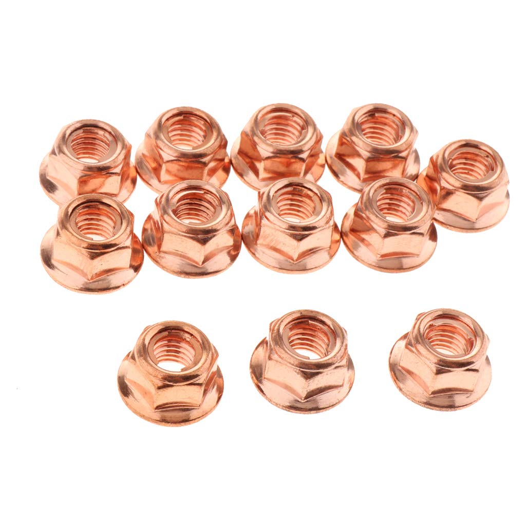 24X M8 Cuivre Flashé Collecteur D'échappement 8mm Écrou-Écrou Haute Température pour