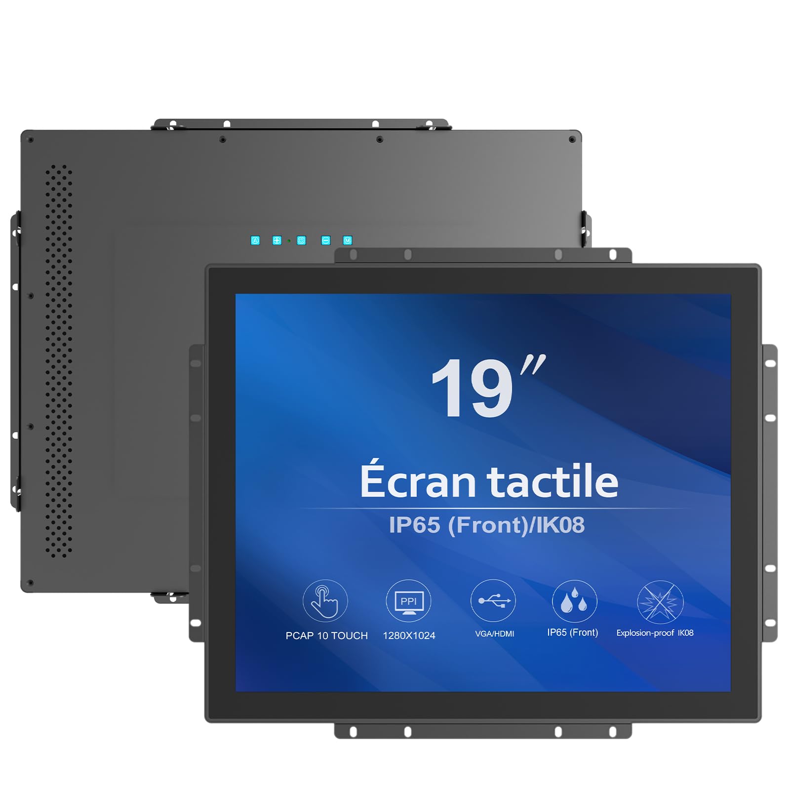 GreenTouch Écran Tactile PCAP à Cadre Ouvert 19" 10 Points Haute luminosité - Écran Tactile Industriel pour l'extérieur - 5:4 TFT LCD