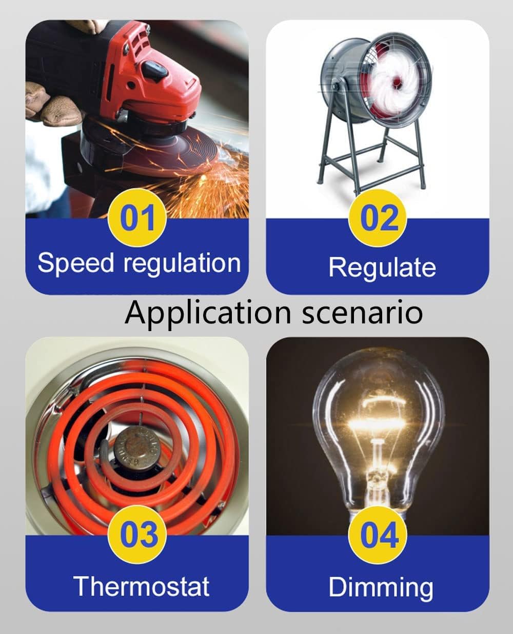 Single-Phase Voltage Regulator 110-220V PWM AC Controller Switch 40A 10000W Suitable for Heater Temperature Adjustment, Electric Drill Variable Speed, Electric Furnace Thermostat