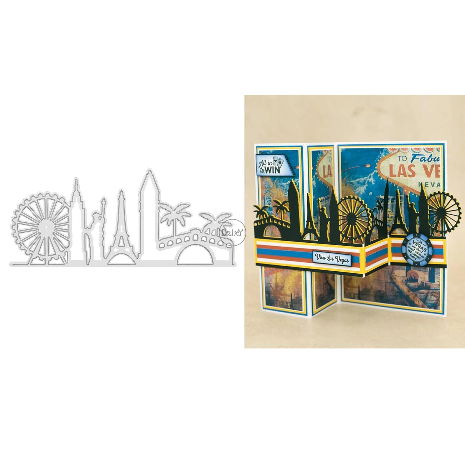 DzIxY Ferris Wheel Lace Metal Cutting Dies for Card Making Kit Embossing Paper Die Cuts Set Scrapbook Stencils Supplies Machine Templates