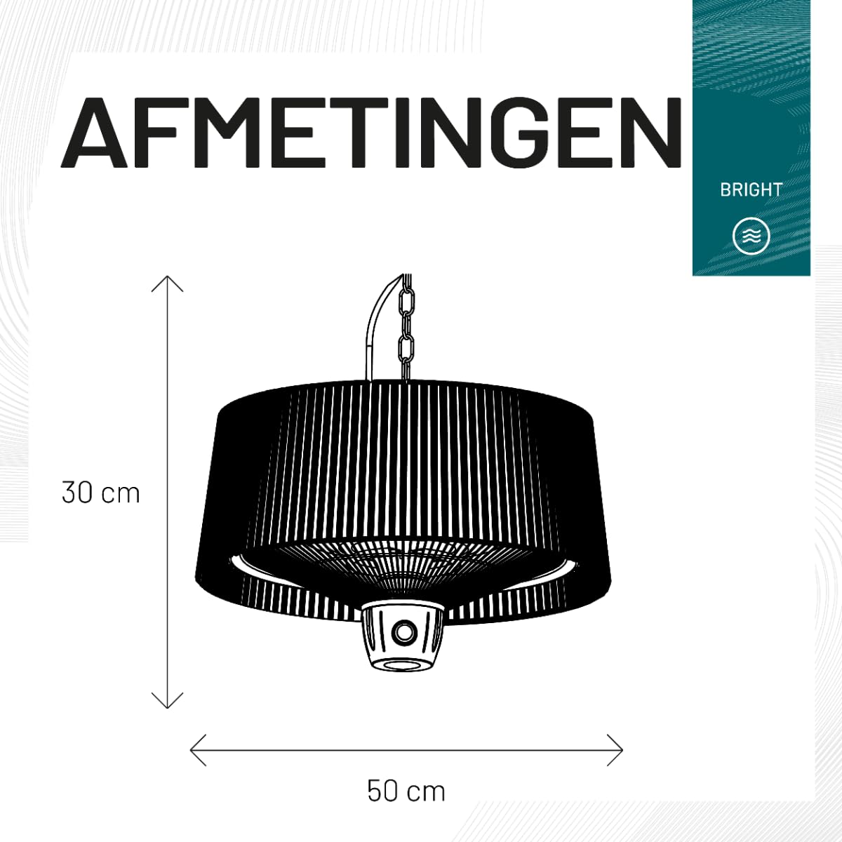 vidaXL Sunred Artix 1500 - Lampada alogena sospesa, 50 x 50 x 30 cm, Colore: Nero