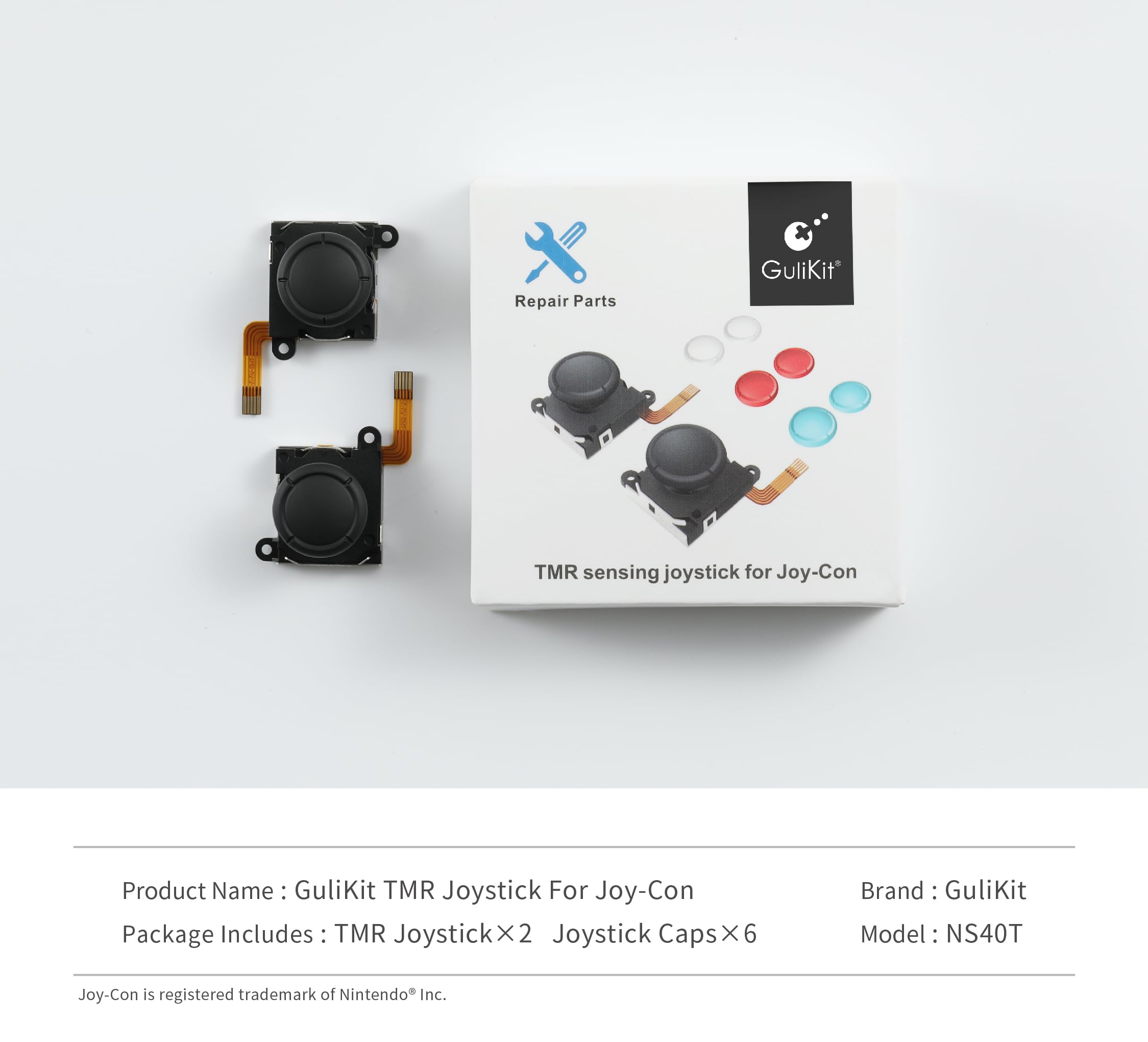 RunSnail for GuliKit 2Pcs TMR Joystick Ersatz für Joycon, Kein Drift, Hohe Präzision, Elektromagnetischer TMR-Joystick, Thumbstick-Kappen in 4 Farben, Kompatibel mit Switch/Switch OLED/Switch Lite