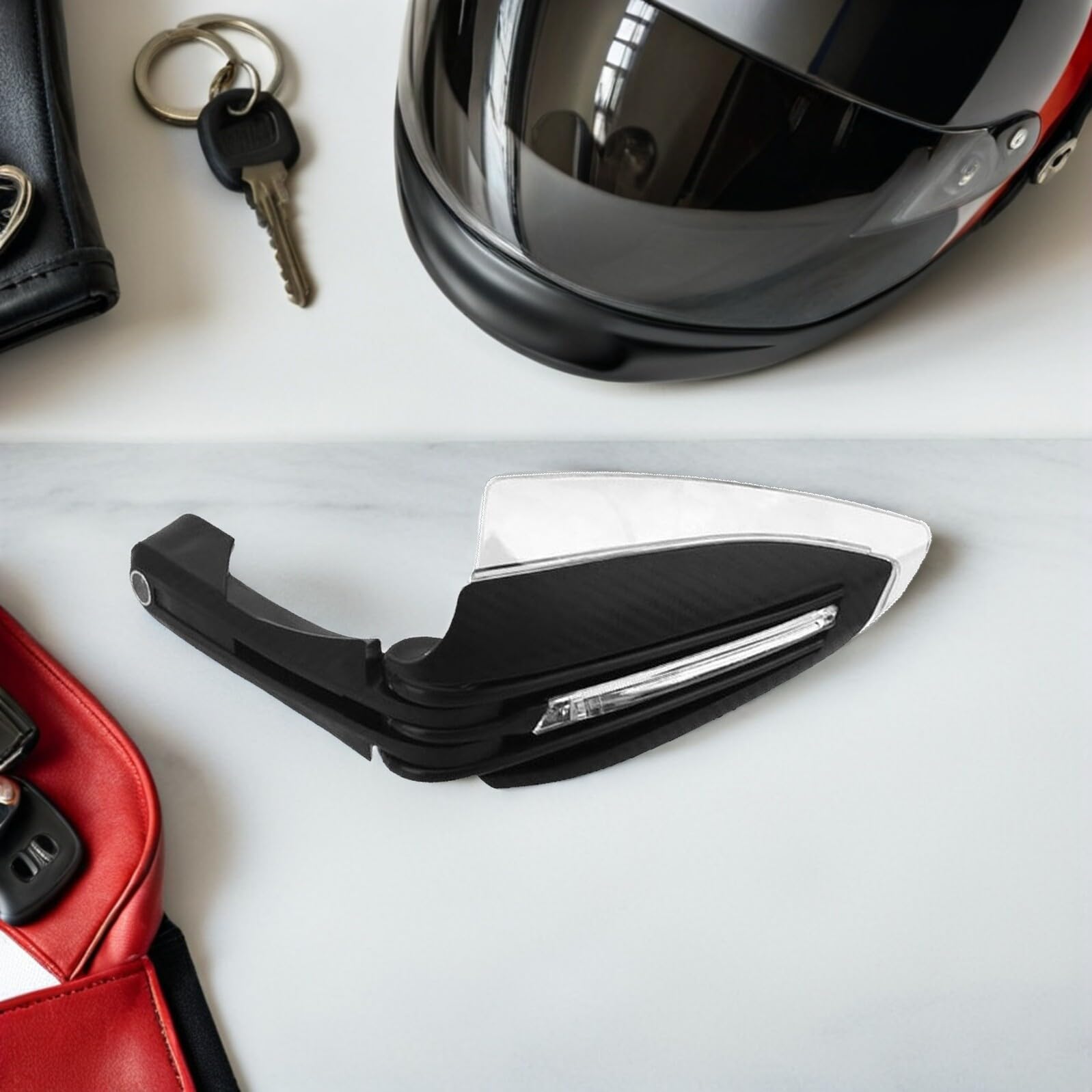 Protector Manillar Moto LED con Luz de Señal Carcasa Resistente y Anticorrosión para Manos Accesorio para Motocicletas y Scooters