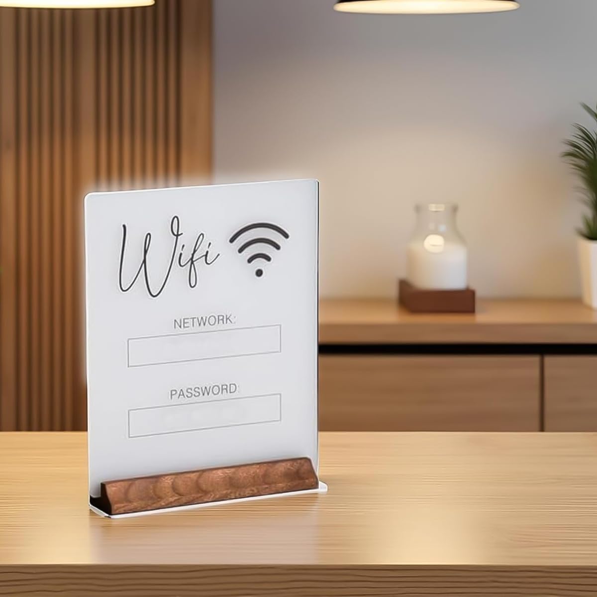 Pizarra De Acrílico Blanco Con Contraseña WiFi, Señal WiFi Estilo Pizarra