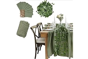 Heath & Stone Cheesecloth Table Runner and Napkin Sets - Elevate Your Table Decor
