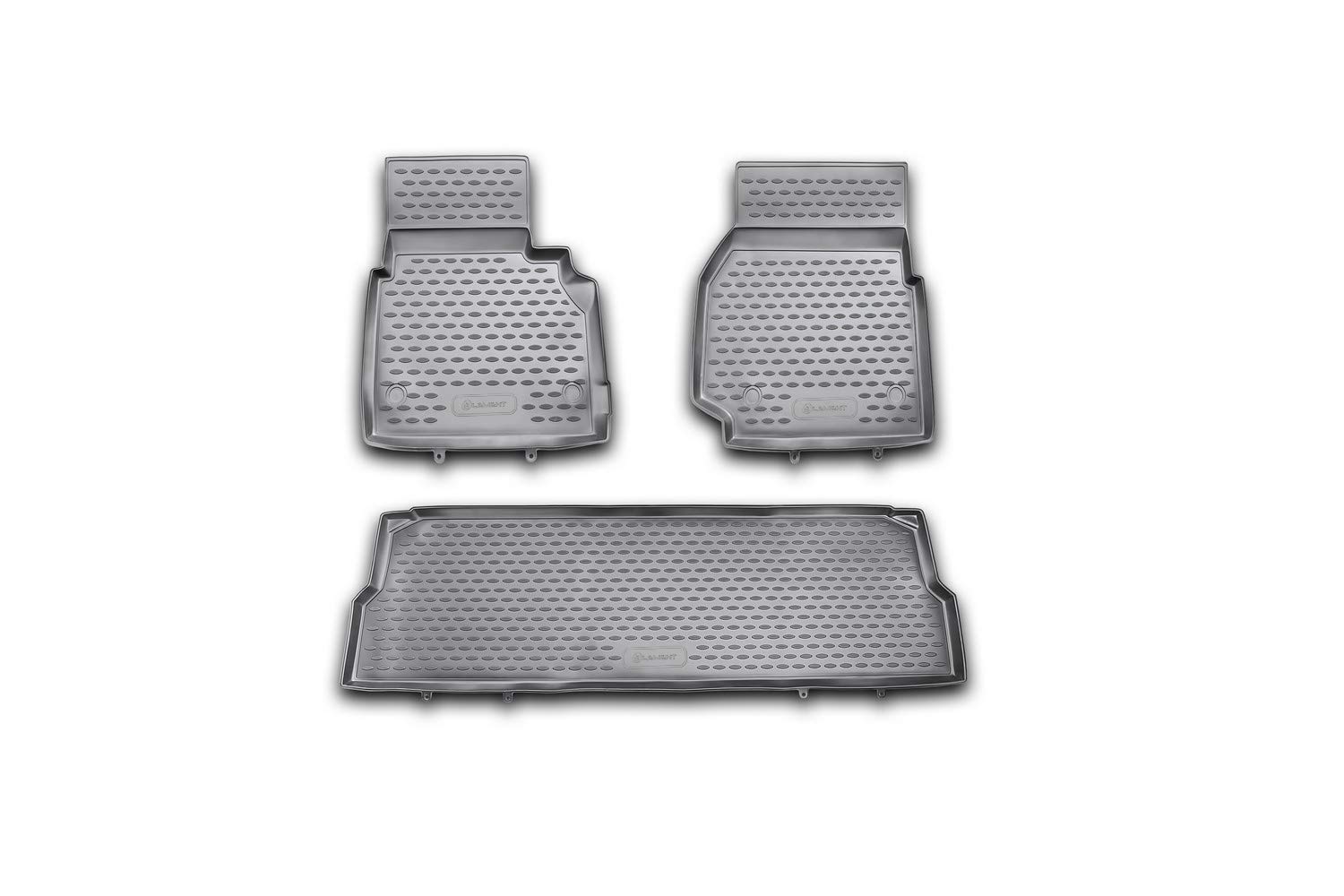 Element Tappetini Gomma 3D Su Misura Per Land Rover Defender 110 (2007-) - Set 3 Pezzi Nero - 4