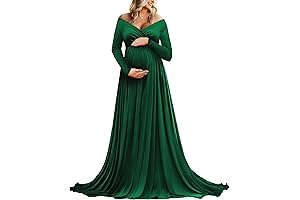 Maternity Winter Off Shoulder Baby Shower Dress for Photoshoot