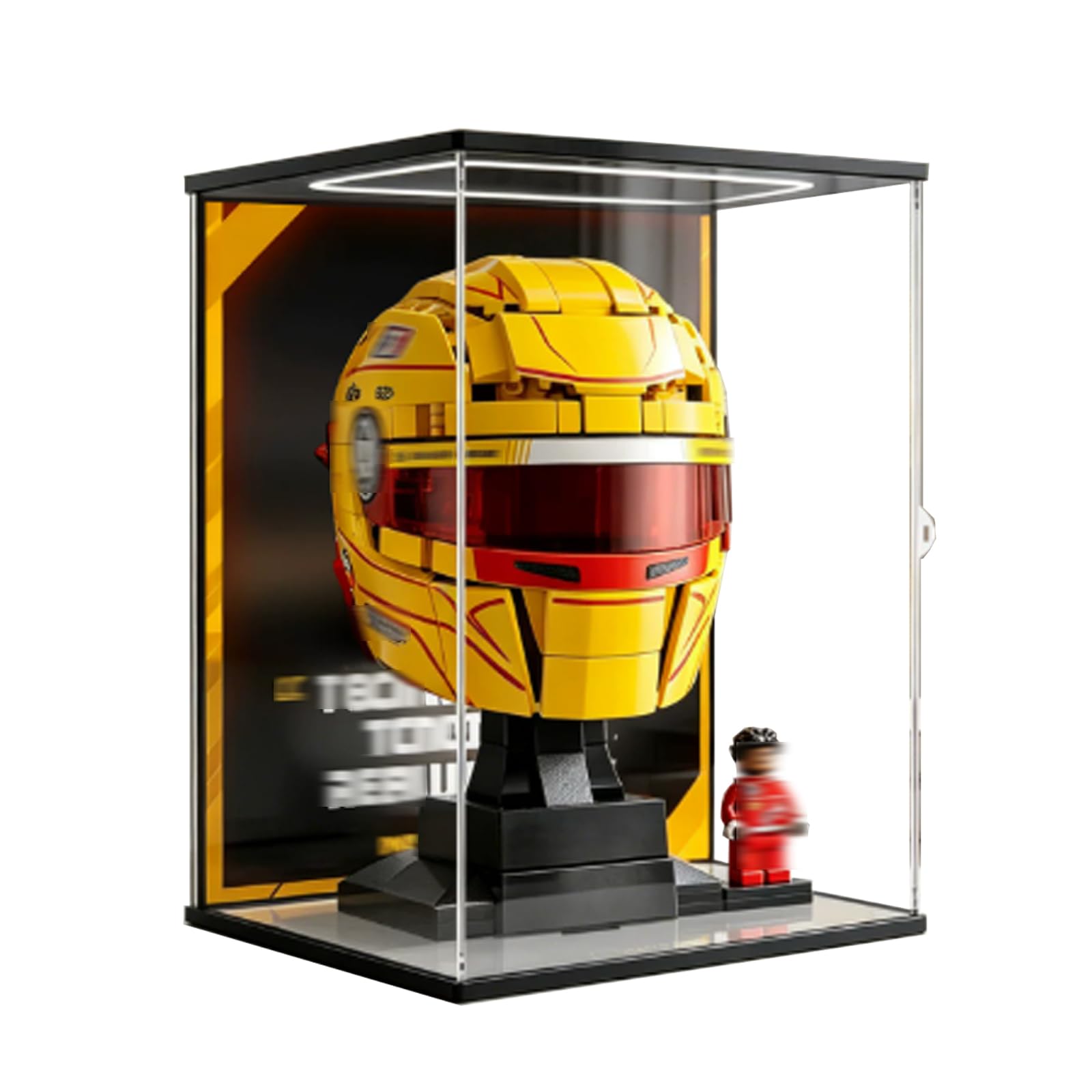 Acrylic Display Case for Lego 43014 43022 Team Helmet Building Set, Dustproof Transparent Box - Only Display Case, Display Box Compatible with Lego 43014 43022 (43022 Back Spray (lights))