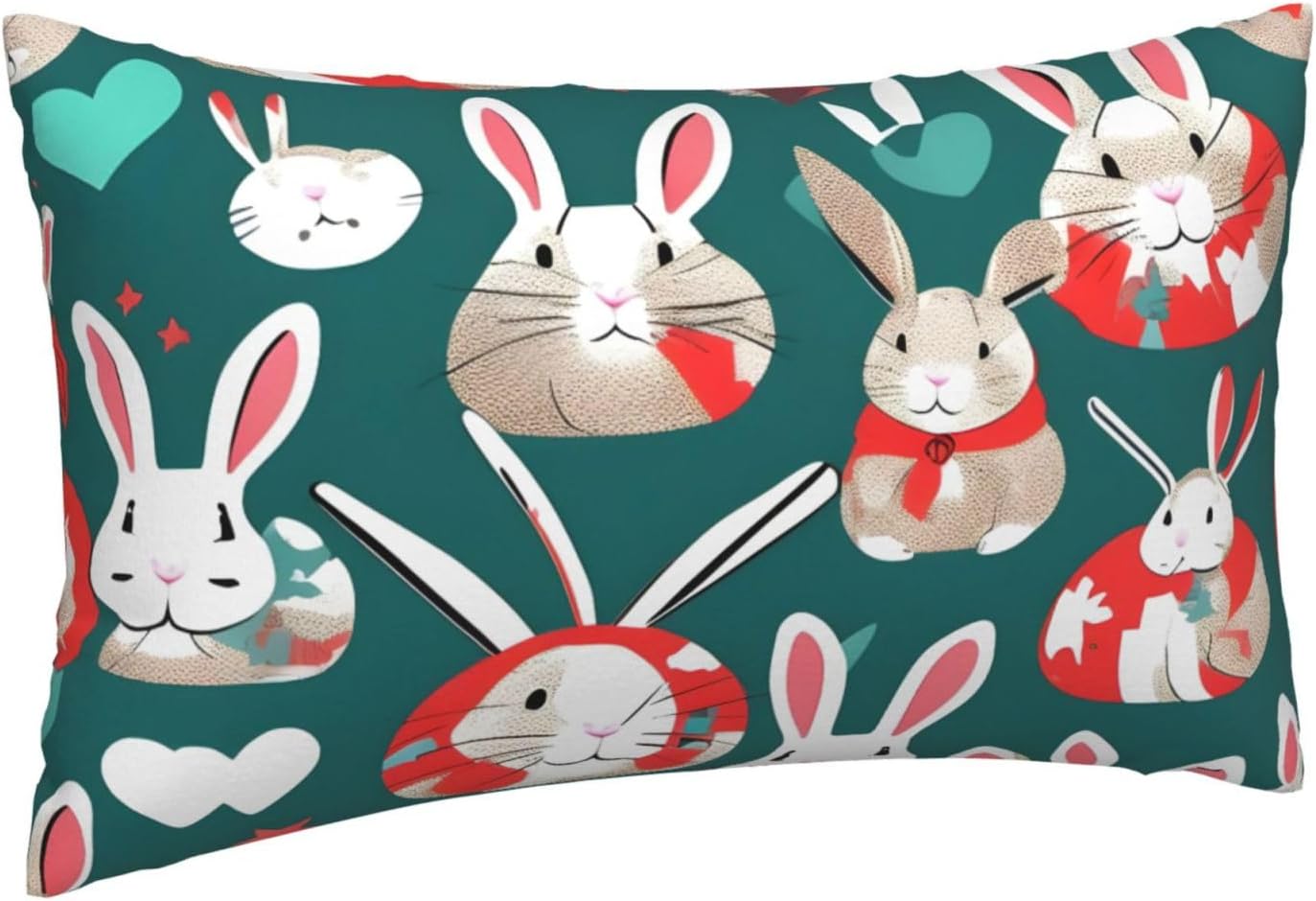 Bunny Rabbits Print Pillow Case Cover for Breathable Bedding Home Bedroom Living Room Travel Accessory image 2