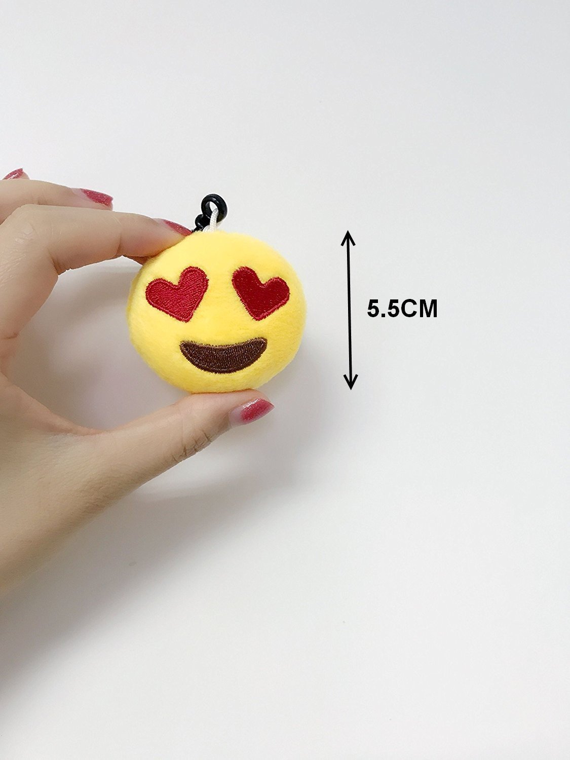 JZK 45 x Mini peluche emoticon portachiavi 5cm giallo piccolo faccina sorridente porta chiavi zaino per bambini adulti festa di compleanno bomboniere regalo ringraziamenti omaggi ricordino pensiero