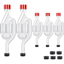 Airlocks for Fermenting, 5 Pack S Shape Fermentation Airlock High Transparency Air lock for Fermenting with 10pcs Airlock Grommets Drilled 3/8 Hole for Fermentation Bucket Fermenter Mason Jar