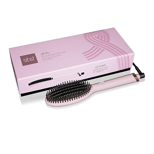 ghd Glide Smoothing Hot Brush - For Smooth, Glossy & Frizz-Free Results - For All Hair Types (UK Plug) - Pink Sorbet
