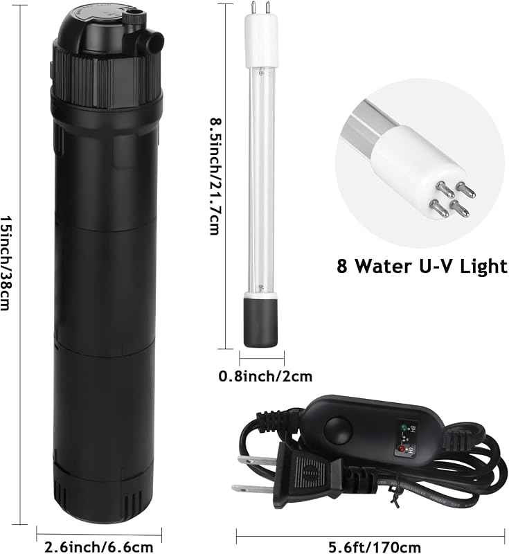 ITIY 5az1-ben UV szűrő 800L/h belső akváriumszivattyú időzítővel
