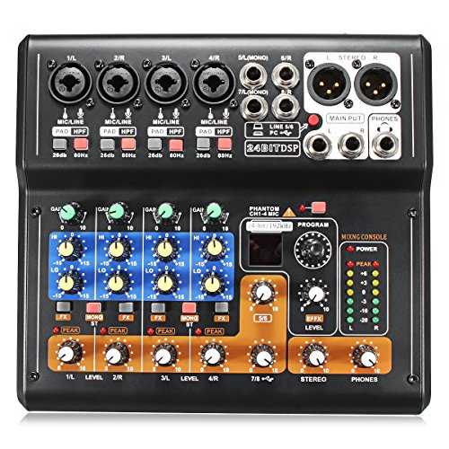 BliliDIY Console Di Missaggio Usb 48V Portatile Professionale Ktv Mixer Karaoke Audio Professionale A 8 Can
