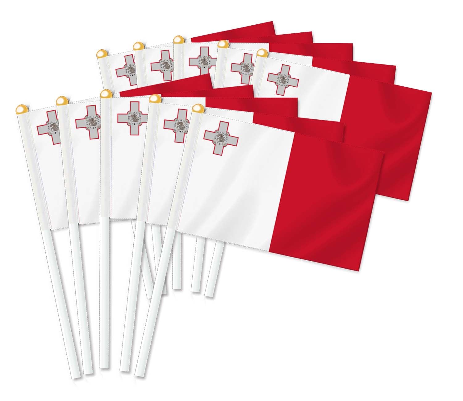 Pack of 25 Malta Handheld Flag, Maltese Decor Hand Held Flag Decoration Banner Hand Malta — image 1