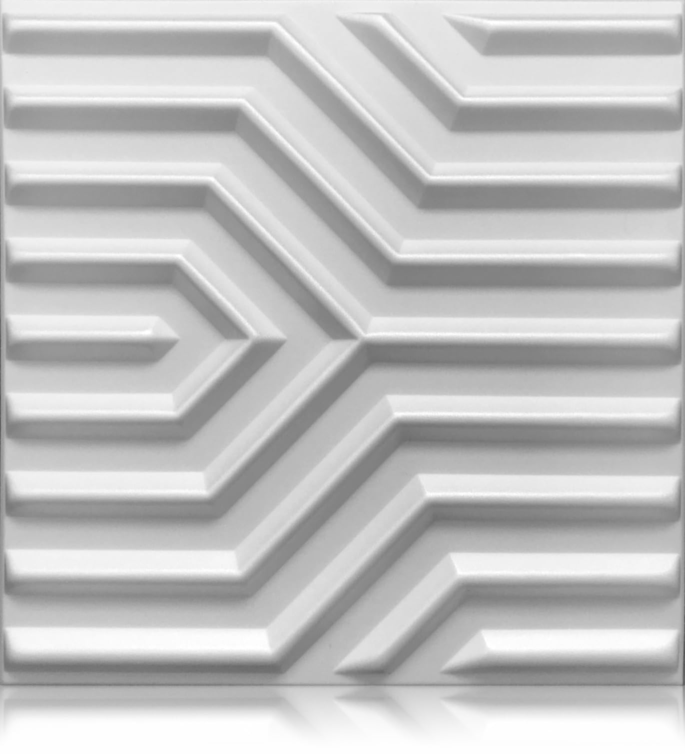 DECCART Pannelli Decorativi Per Pareti 3D - Pannelli Murali - Pannello Decorativo Parete - Polistirolo PSE - 50x50 cm Zigzag, Bianco,12m2