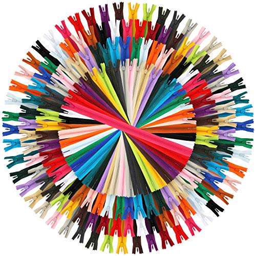 Willbond WILLBON-11903 200 Pieces Nylon Invisible Zippers Colorful Sewing Invisible Zippers cover