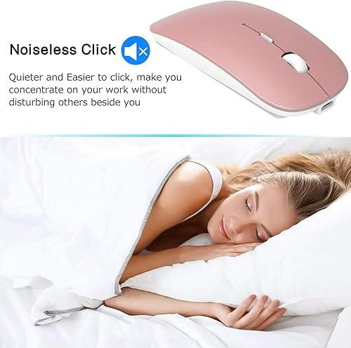 Miniatura 5 de ElizaHelen Wireless Bluetooth Mouse Dual Mode Slim Rechargeable Wireless Silent Mouse 24G Portable USB Optical Wireless Computer Mice with USB