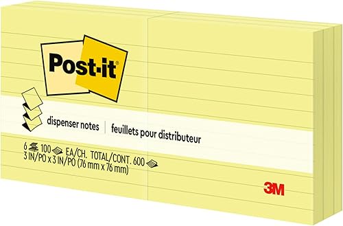 Miniatura 9 de Post-it - Notas emergentes de 3 x 3 pulgadas, 6 blocs de notas adhesivas favoritas de Estados Unidos, amarillo canario, eliminación limpia,