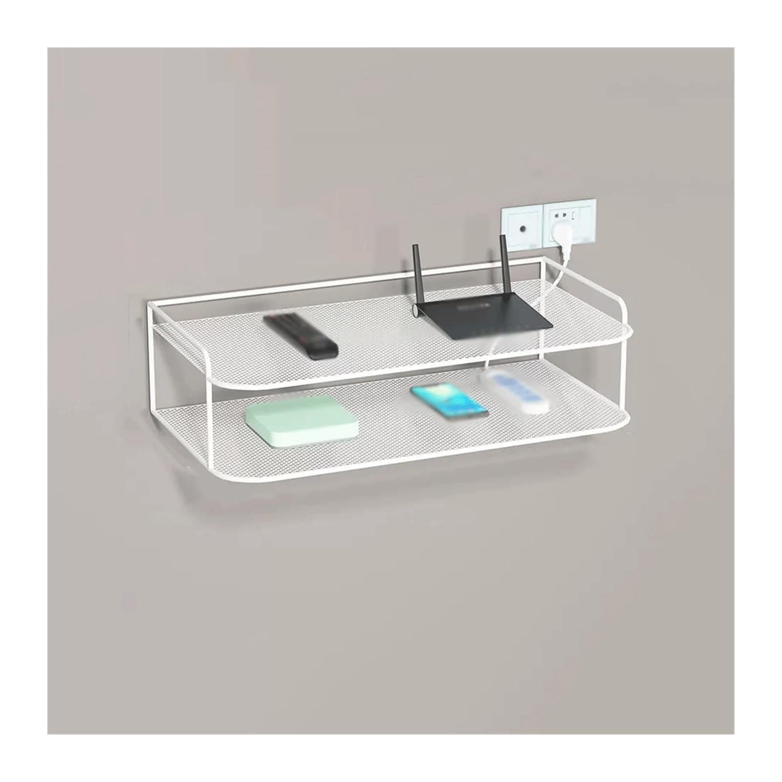 KHUTRW3D Shower Storage Rack Double Layer Wall Shelves Wall Decoration Shelves Bookshelves Without Holes on the Wall Storage