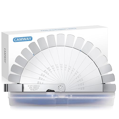 CAMWAY Medidor de calibrador doblado de 16 cuchillas, imperialmétrico 45, cuchillas compensadas de acero inoxidable, herramientas de medición para