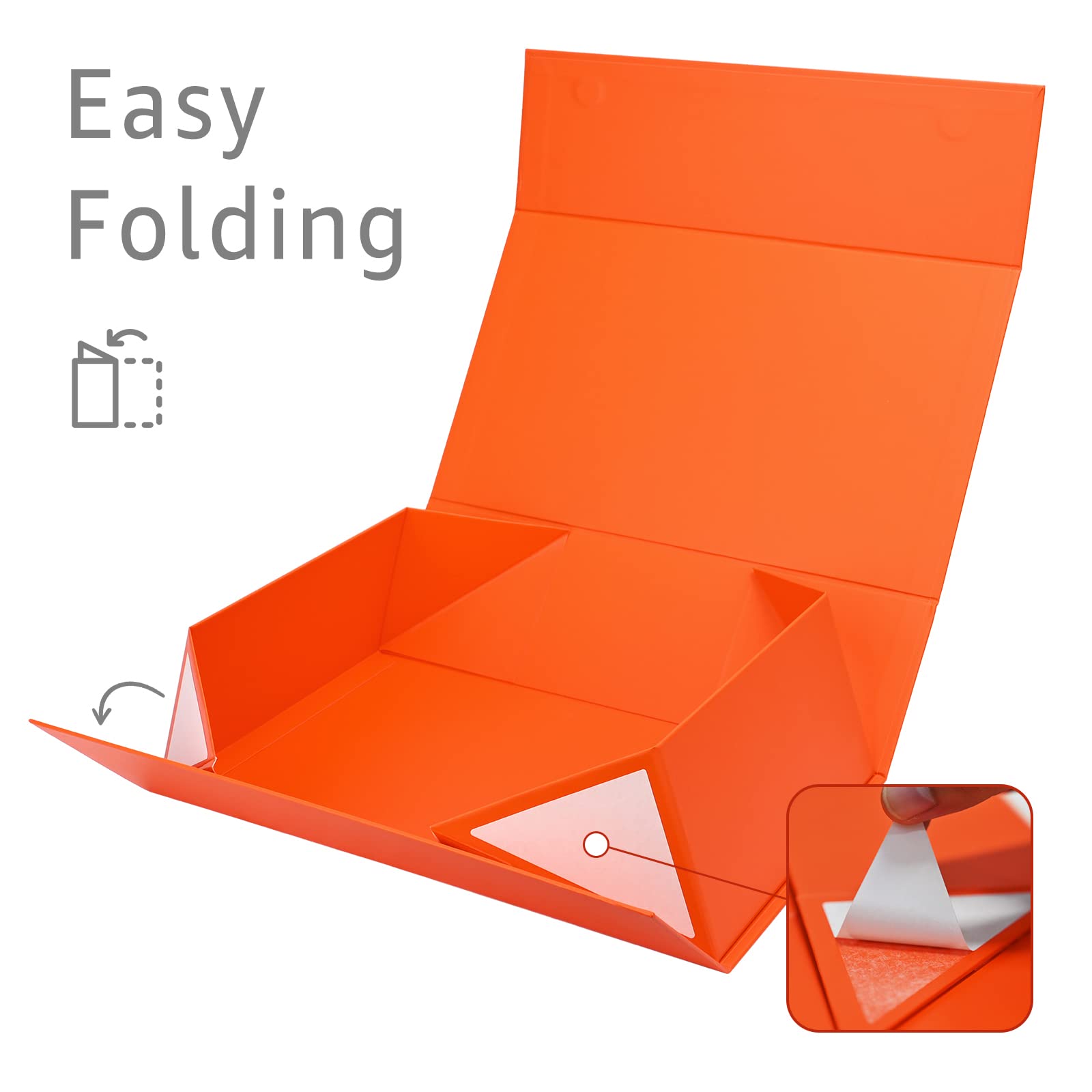LIFELUM Pomarańczowe pudełka na prezenty, 35 x 21 x 11 cm, 2 opakowania pudełek na prezenty z pokrywkami zawiera kartkę, wstążkę, papier rozdrobniony na święta, Święto Dziękczynienia, urodziny,