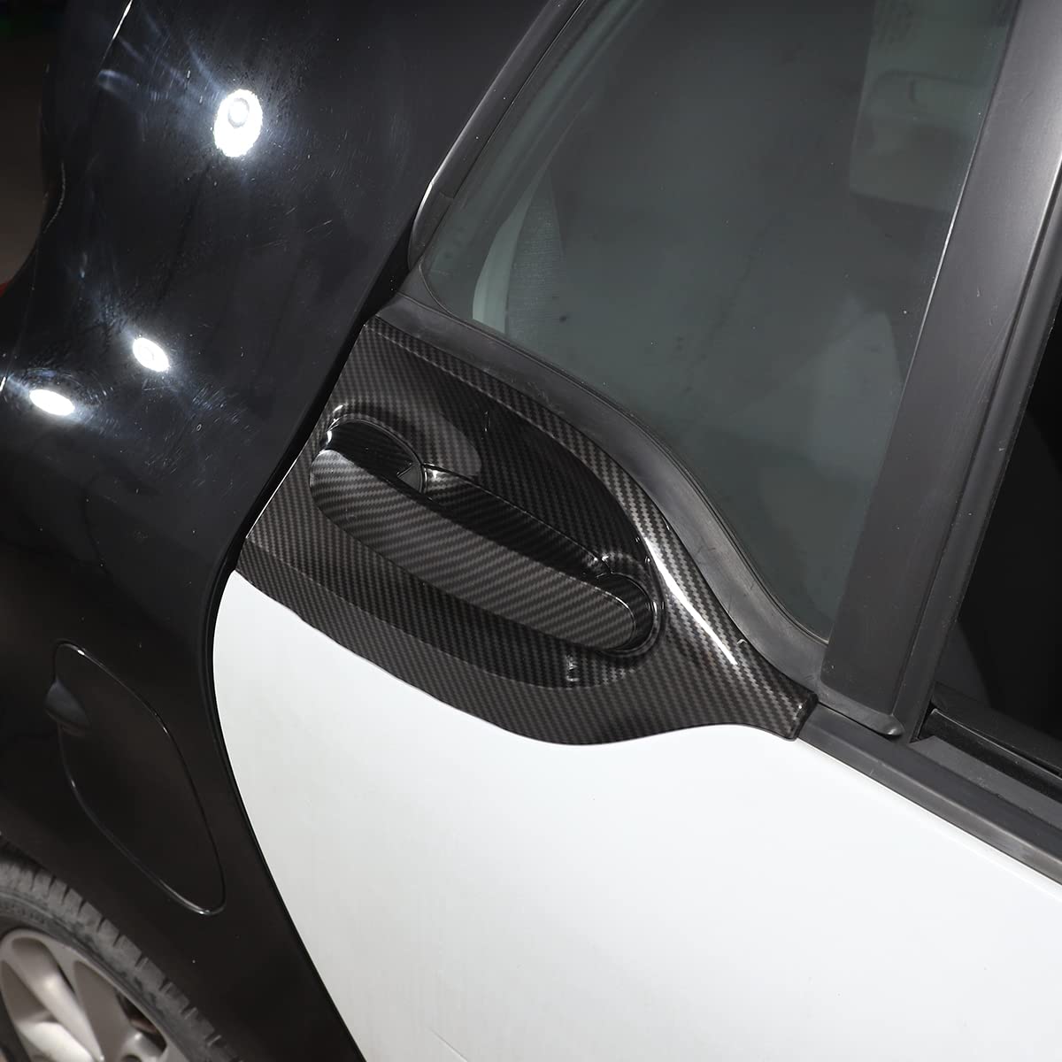 METYOUCAR Garniture de poignée de porte de voiture pour Benz Smart 453 Fortwo Forfour 2016-2021 Accessoires de voiture pour conduite à gauche (fibre de carbone)