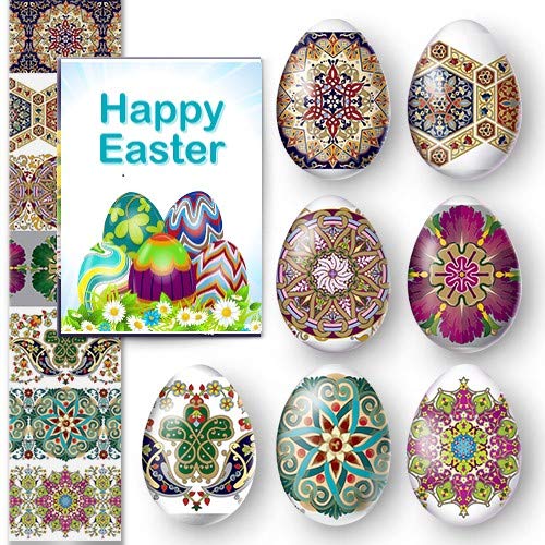 Lot of 2 * 7 Easter Egg Decoration Thermo Heat Shrink Sleeve Wraps Pysanka for 14 Easter Eggs