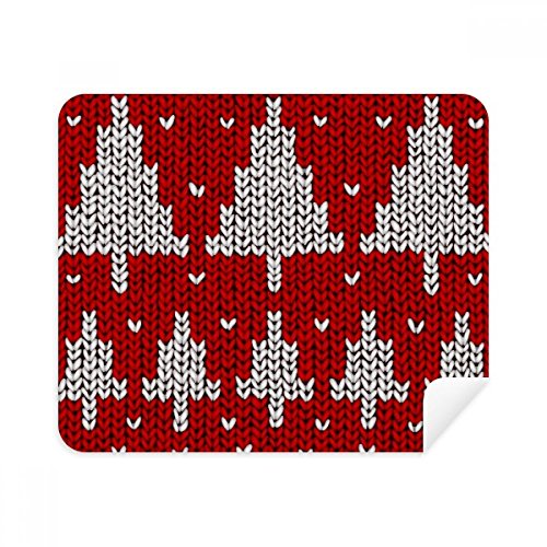 Red Tree Knit Nordic Illustration Pattern Cleaning Cloth Screen Cleaner 2pcs Suede Fabric
