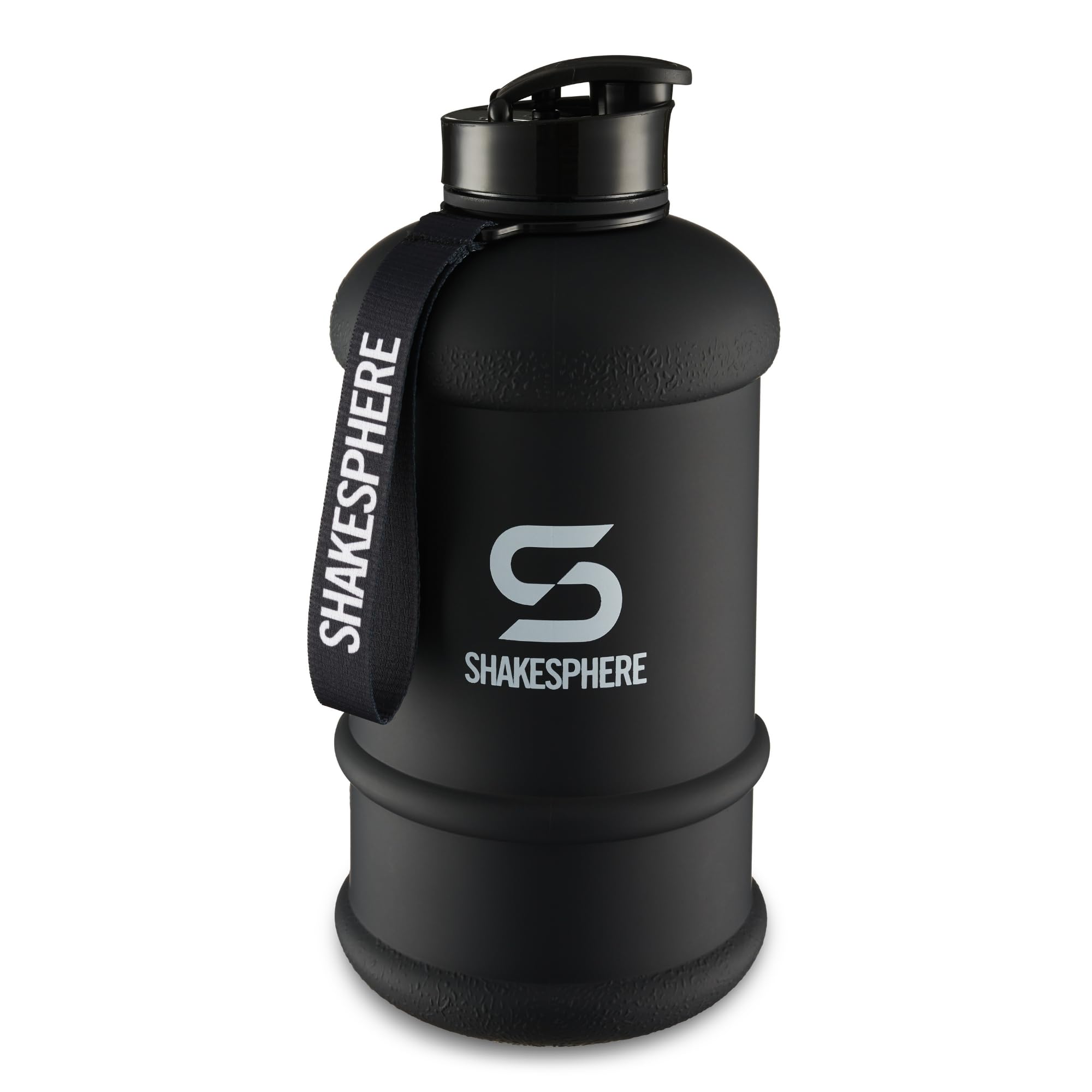 SHAKESPHERE Sports Water Bottle – 1.3L Wide Mouth Water Jug, Leakproof BPA-Free Gym Bottle for Men & Women, Great for Daily Hydration, Training, Travel, Outdoor Activities & Sports – Matte Black