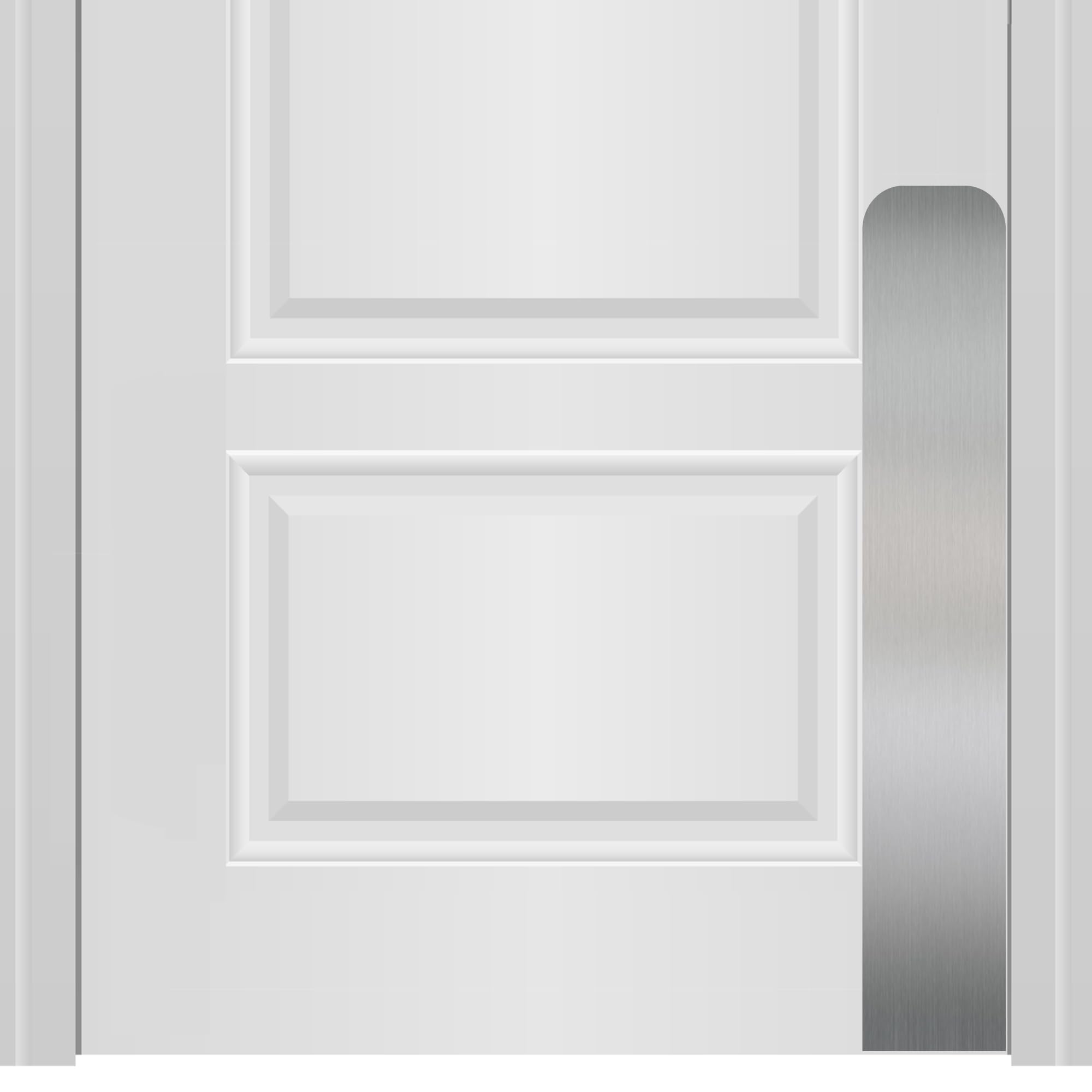 Deck the Door Decor Dog Scratch Door Protection Plate - Elegant Anodized Aluminum for All Door Types. Pet-Safe with Polished Edges and Rounded Corners