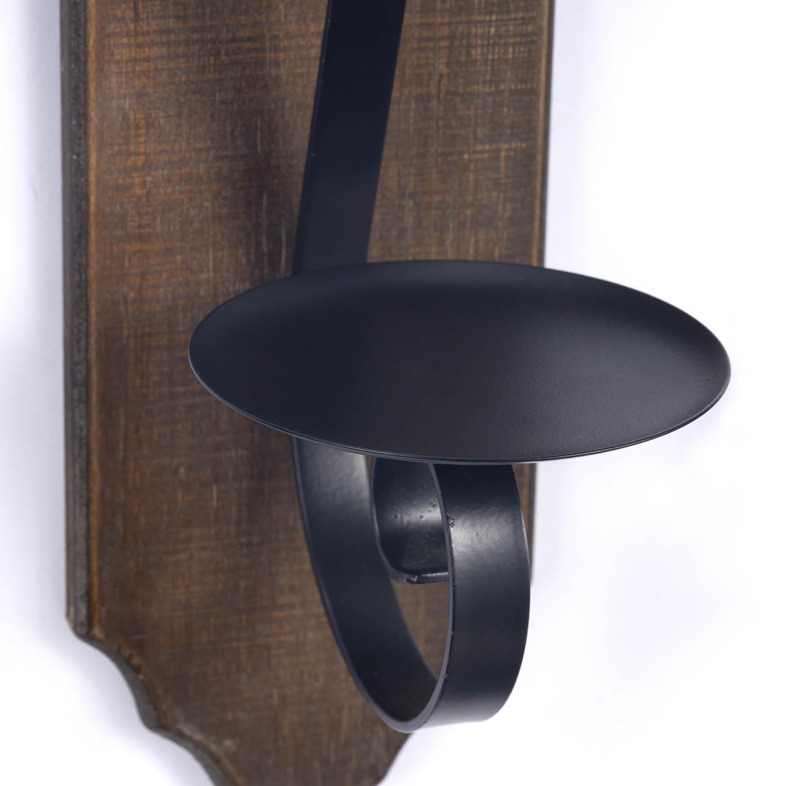 ZYOOO Wandkerzenhalter-Set Holz aus Metall (2er Set),Kerzenhalter auf rustikale Holz,Wandleuchter,Wand Deko