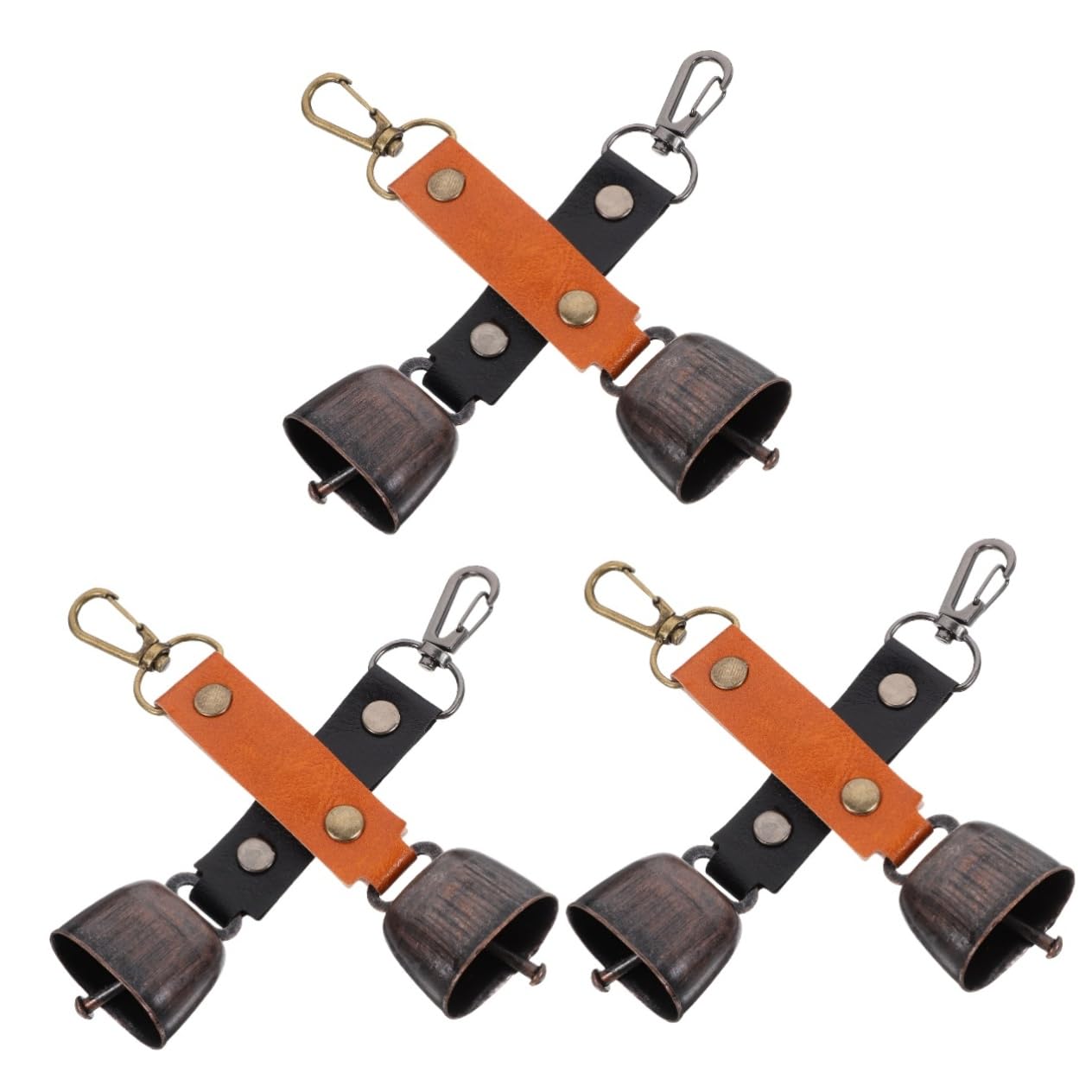 INOOMP 6pcs Hanging Bear Bell Emergency Bell for Camping Hiking and Biking Anti-Lost Cow Durable and Lightweight Sound for Outdoor Safety and Crafting