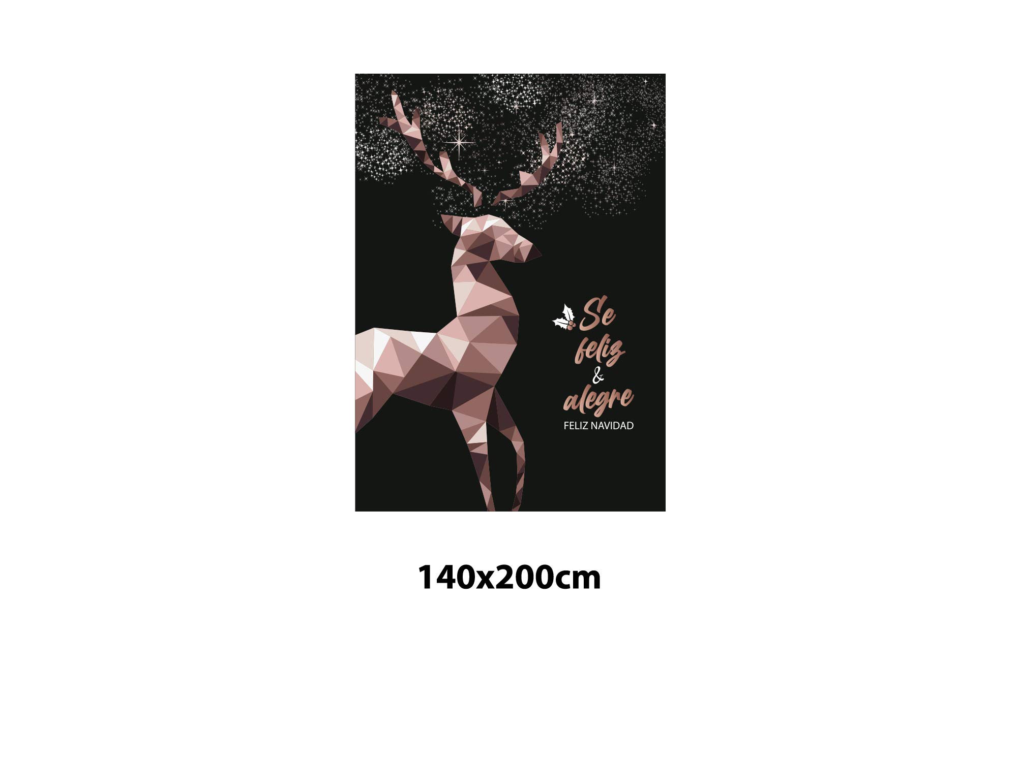 Vinyle adhésif transparent à effet miroir Sé Feliz et Alegre Feliz Noël | 140 x 200 cm | Vinyle économique et original | Vinyle fondé blanc