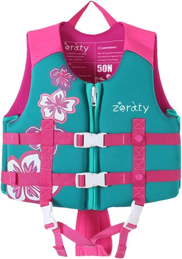 Zeraty Kids Swim Vest Life Jacket Swimming Aid for Toddlers with Arm Bands Floatation Sleeves Age 1-9 Years/22-50Lbs