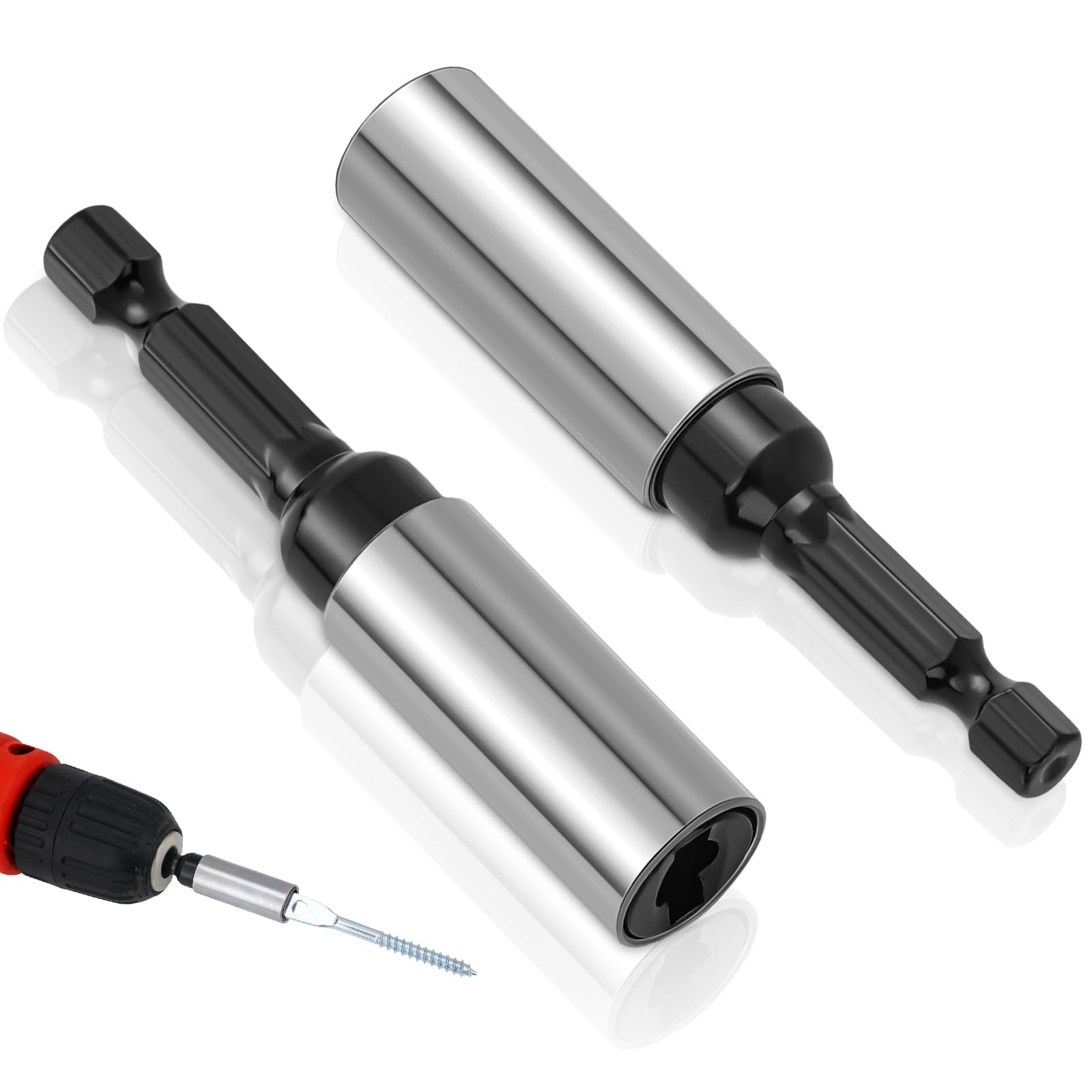 MorningRo 2 Pcs Eye Lag Driver 1/4in Hex Eye Lag for Quick Dispensing, Ceiling Tile Hanger Driver for Professional Drywall & Ceiling Installations, Length: 2-5/8 Inch