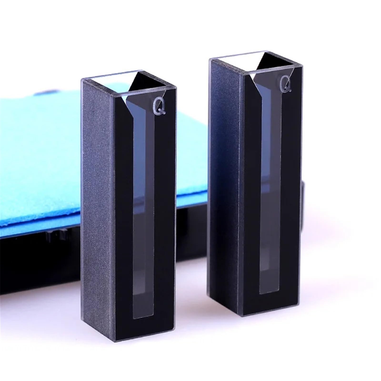 2 cuvette al quarzo Micro JGS1 da 1,4 ml con pareti e coperchio neri, larghezza interna mm