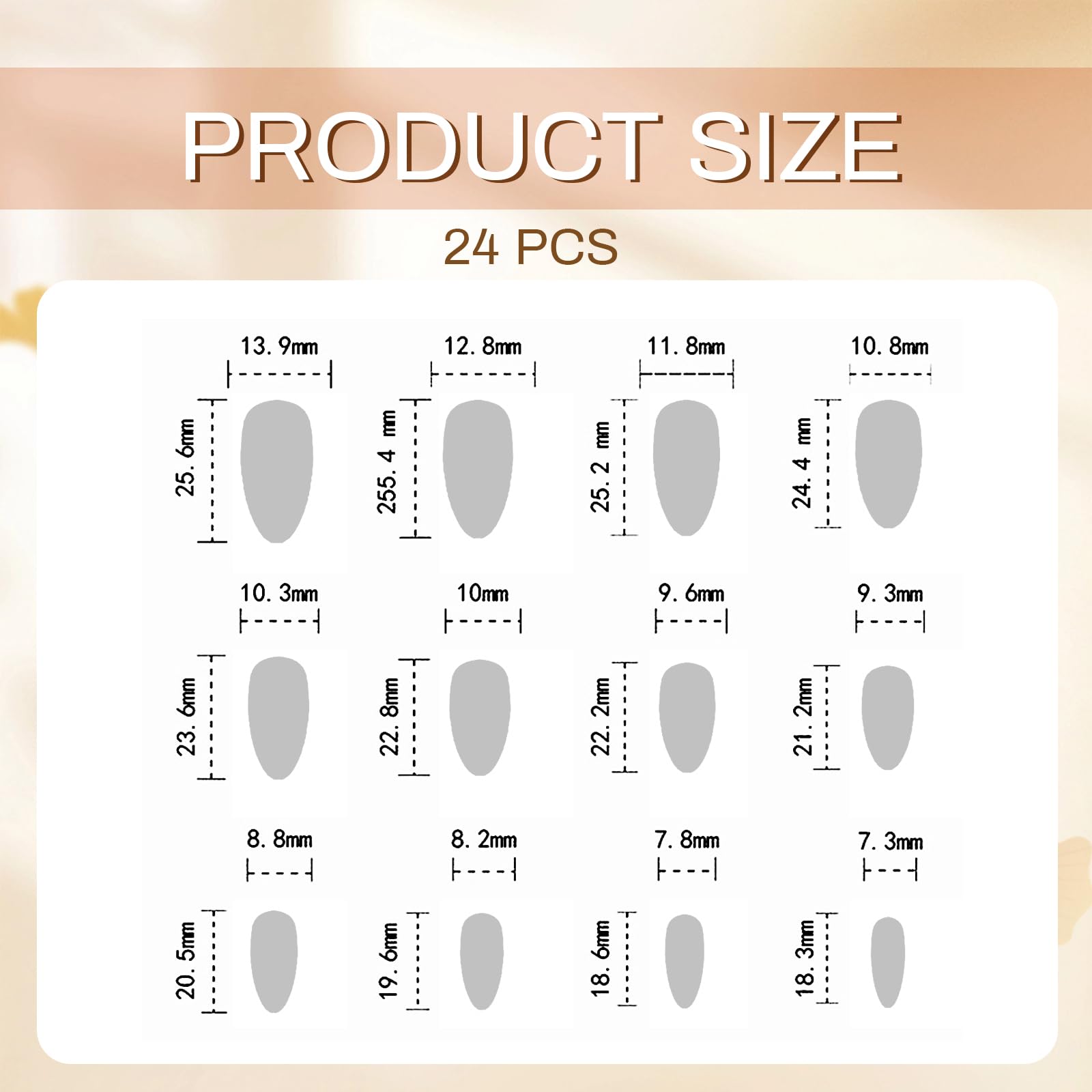 GlamRays 24 sztuki Brown Press on Nails Leo średni mandaryński sztuczne paznokcie nadruk lampart paznokcie jesień klejone paznokcie akrylowe Stiletto sztuczne paznokcie