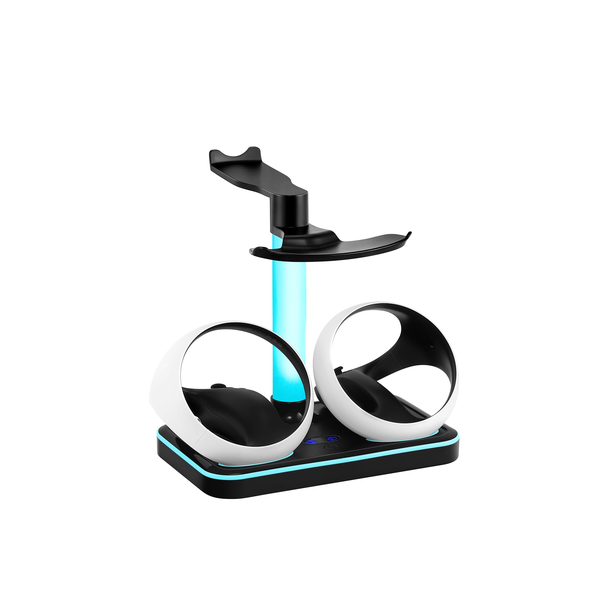 Base de Carga magnética con luz RGB para PS5 VR2 VR2 Gafas Auriculares Soporte Cargador Base (Black)