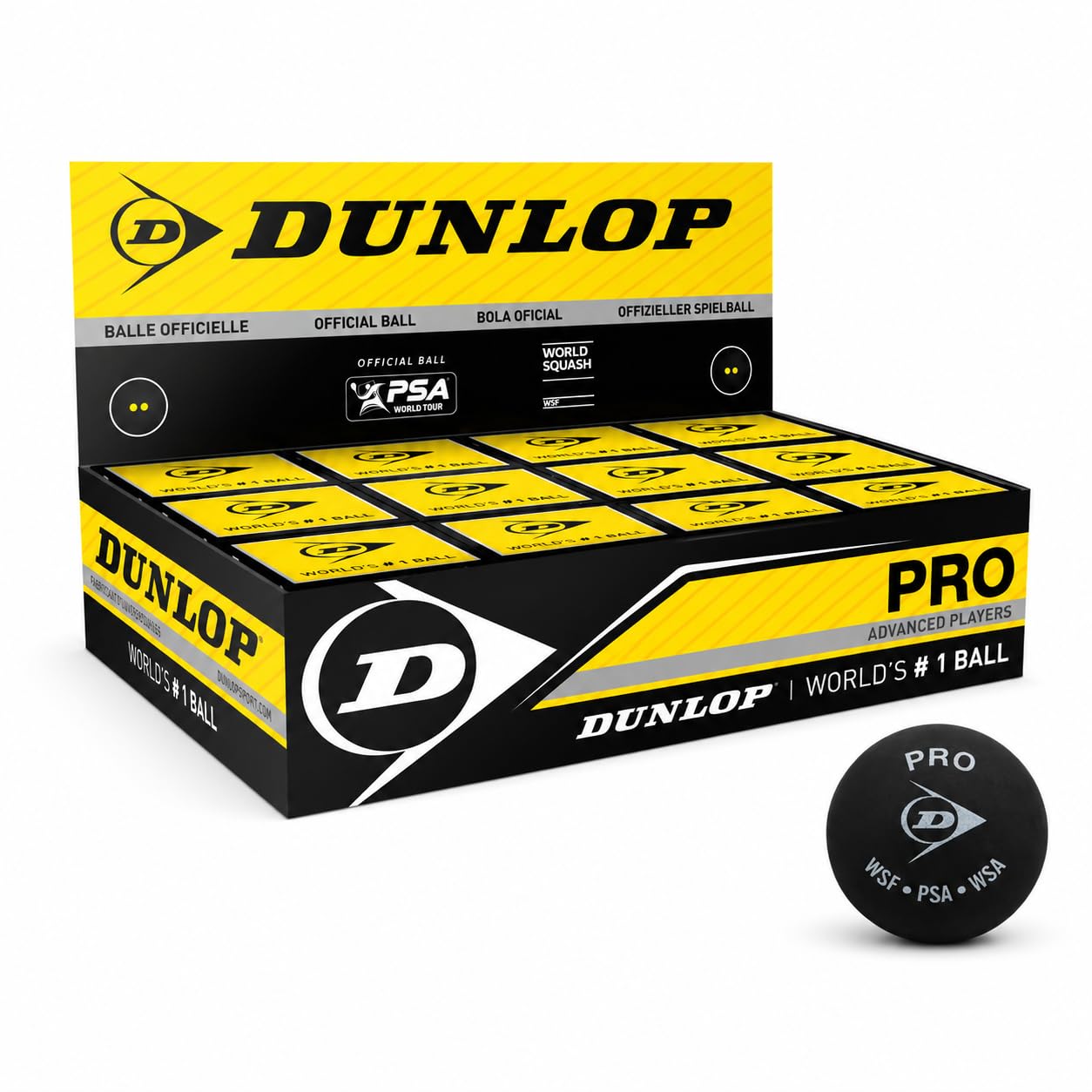 Dunlop – Set di 12 palline da squash Qualità professionale