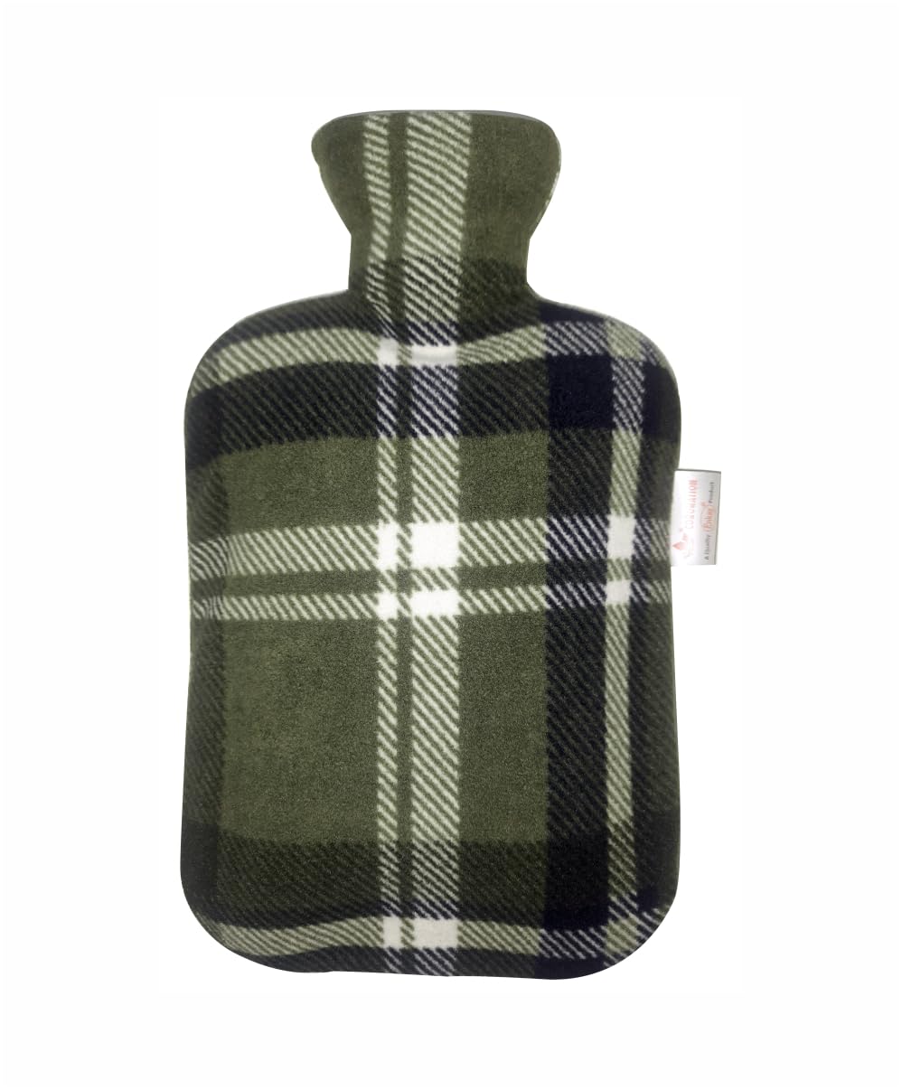 Coronation Hot Water Bag with Extra Premium Printed Fleece Cover (Large) | Light Green Checks | 2 Liters Capacity | Premium Feel Bag | Great for Cramps, Pain Relief & Cozy Nights | Feet and Bed Warmer (B0CV3YDFG5) Amazon Price History, Amazon Price Tracker