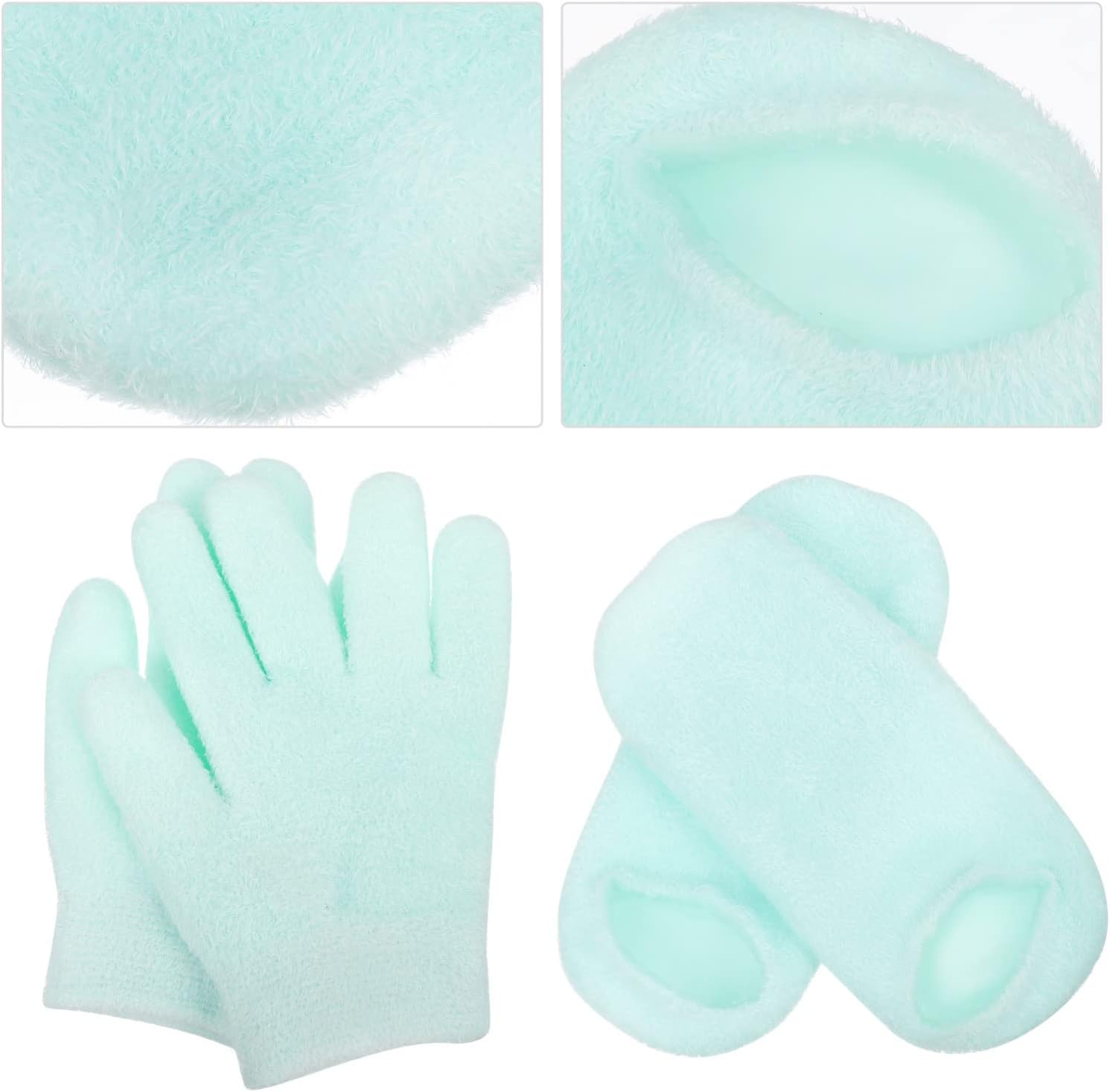Ipetboom 4pcs Moisturizing Gel Gloves and Socks Hands and Feet Intensive Hydration for Soft and Reusable for Overnight Care