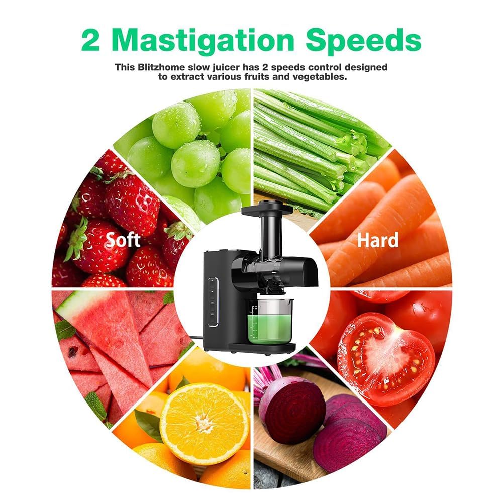 Macchine per spremitura - Estrattore di succo a masticazione lenta - Estrattore di succo centrifugo a freddo - Estrattore di succo con separazione della vinaccia con funzione inversa - Senza BPA - E